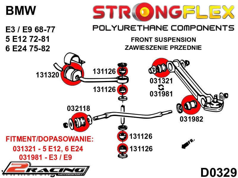 Přední spojovačka silentblok Sport 032118A