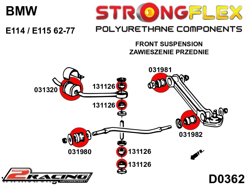 Přední rameno vnitřní silentblok 031981B