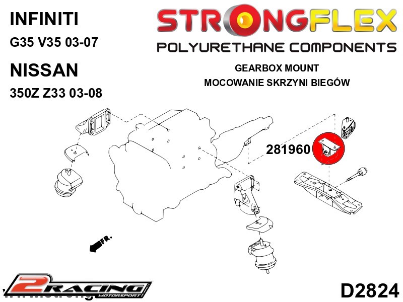 Silentblok vložka držáku převodovky Sport 281960A