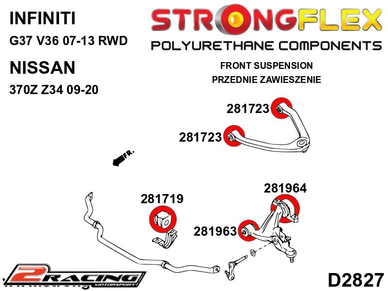 Přední stabilizátor silentblok 281719B