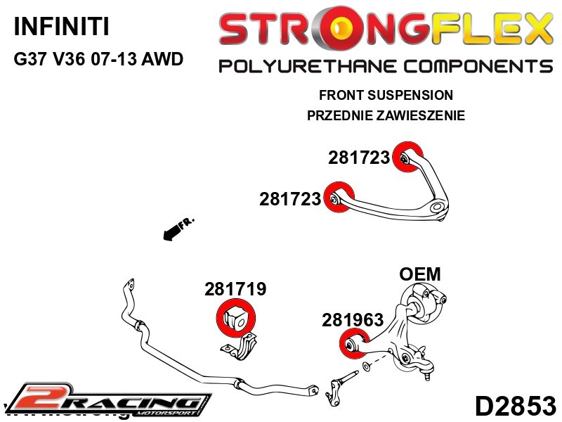 Přední stabilizátor silentblok 281719B