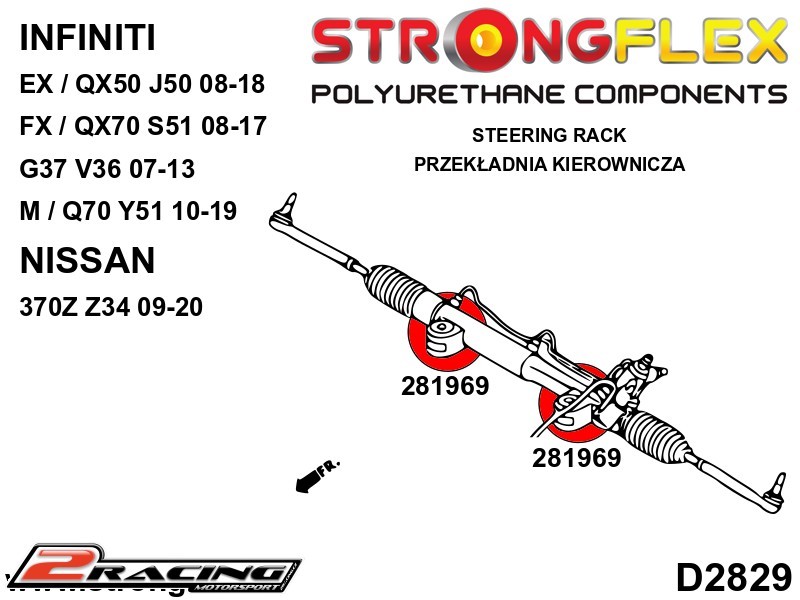 Hřeben řízení silentblok 281969B