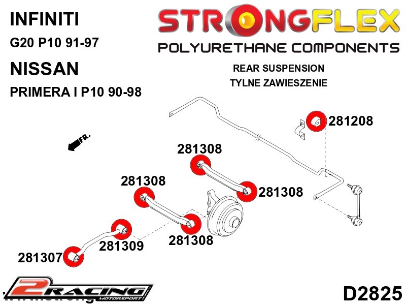 Zadní stabilizátor silentblok 281208B