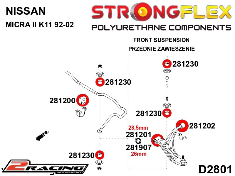 Komplet silentbloky podvozku kit 286057B