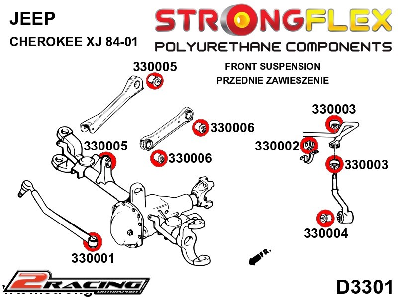 Přední stabilizátor silentblok tyčky 330003B