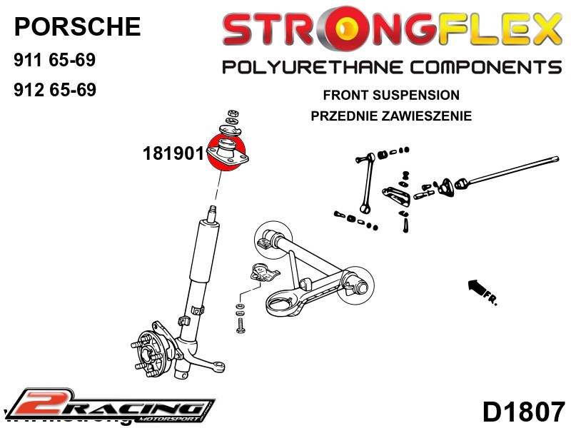 Horní uložení předního tlumiče silentblok Sport 181901A