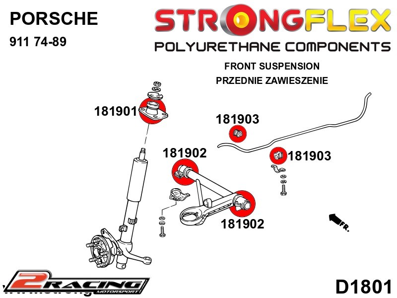 Horní uložení předního tlumiče silentblok Sport 181901A