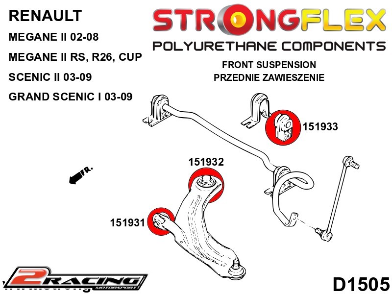 Přední stabilizátor silentblok 151933B