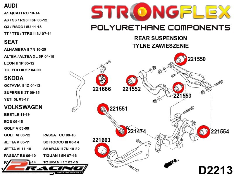 Zadní multilink horní silentblok vnější Sport 221553A