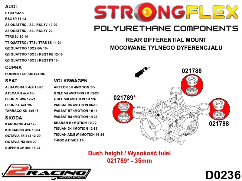 Komplet silentbloky podvozku Sport 226240A