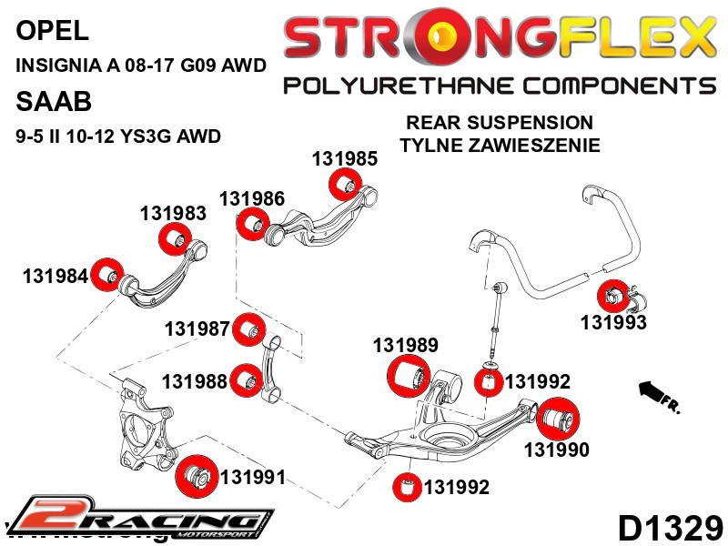 Zadní stabilizátor silentblok Sport 131993A