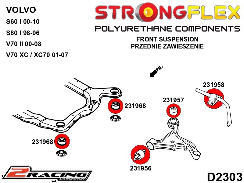 Přední stabilizátor silentblok Sport 231958A
