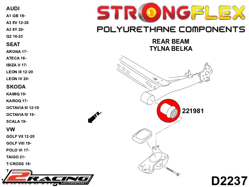 Zadní rameno silentblok Sport 221981A