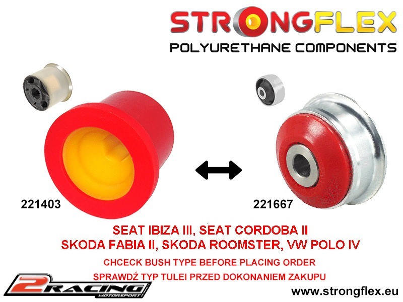 Komplet přední tvrdé silentbloky podvozku 226245B