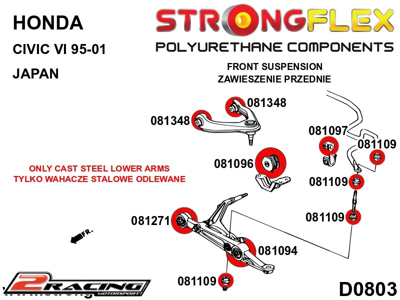 Přední stabilizátor silentblok Sport 081097A