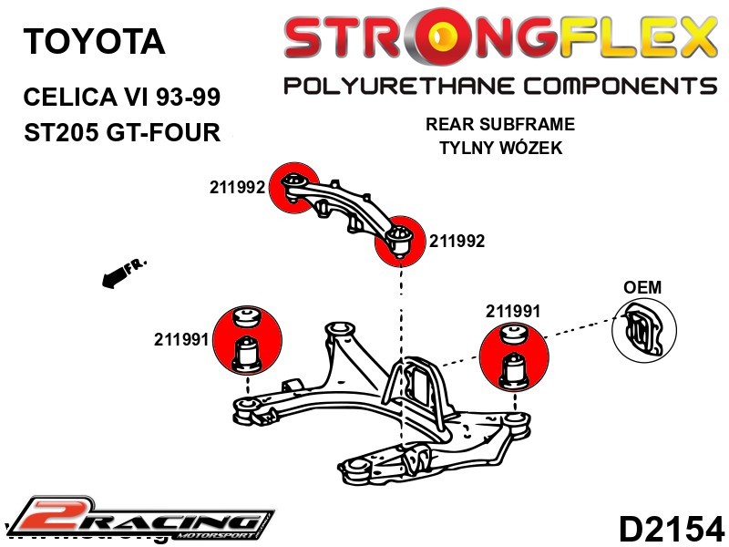 Zadní nápravnice silentblok kit 216271B