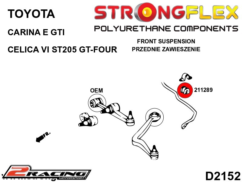 Přední stabilizátor silentblok Sport 211289A