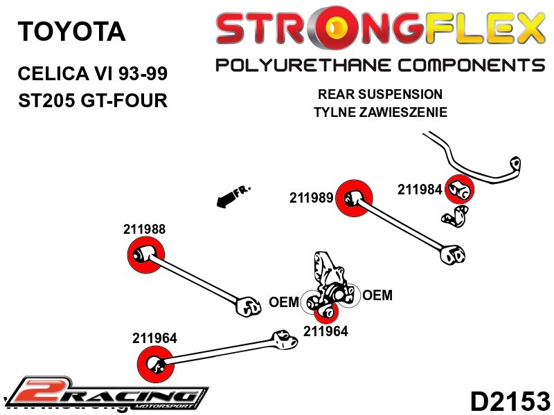 Zadní stabilizátor silentblok Sport 211984A