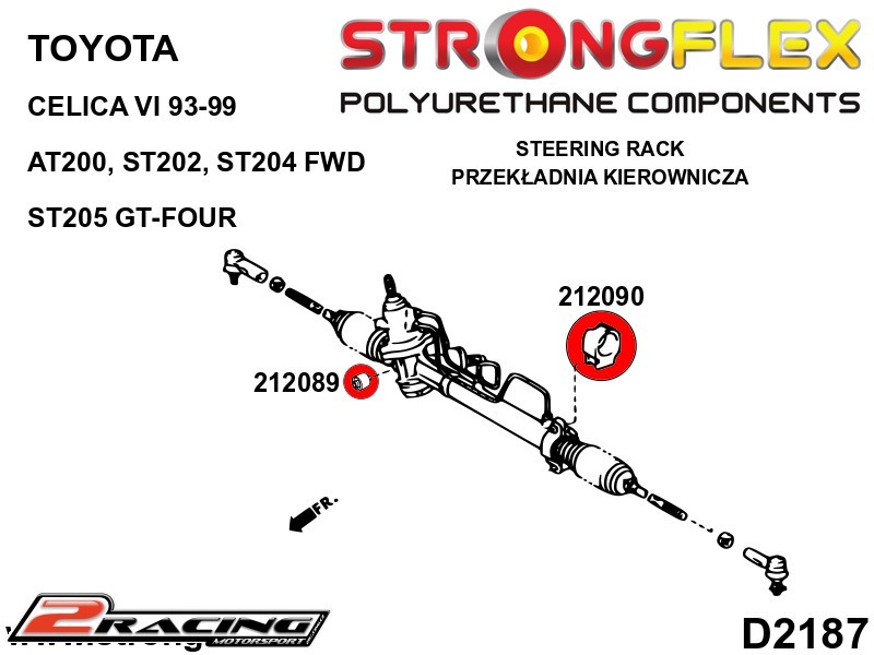 Hřeben řízení silentblok 212090B