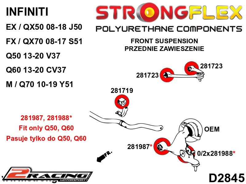 Přední stabilizátor silentblok 281719B