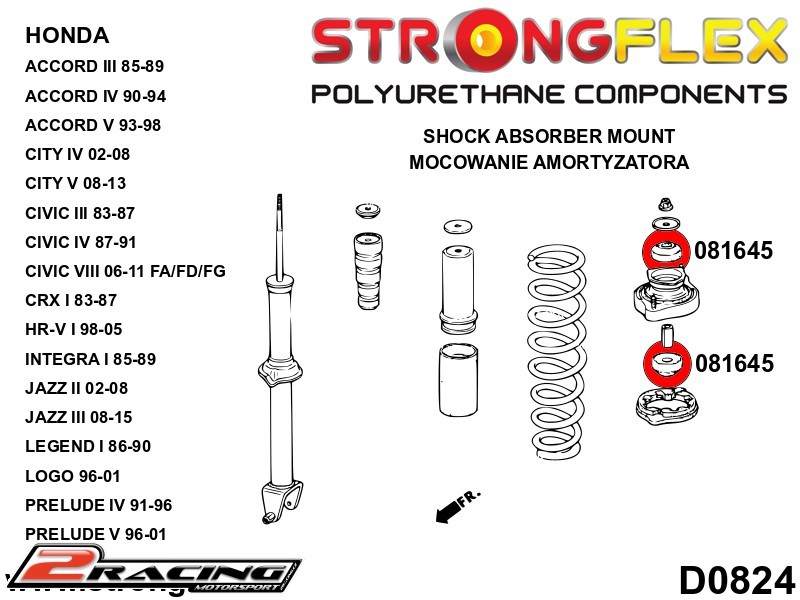 Zadní tlumič horní silentbloky 081645B