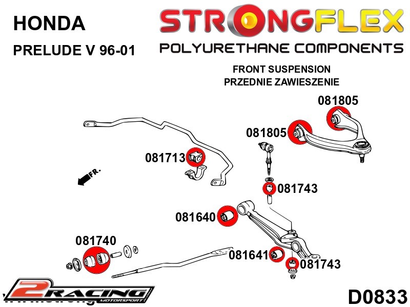 Přední stabilizátor multilink silentblok 081743B
