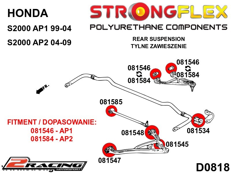 Zadní spodní rameno zadní silentblok Sport 081548A