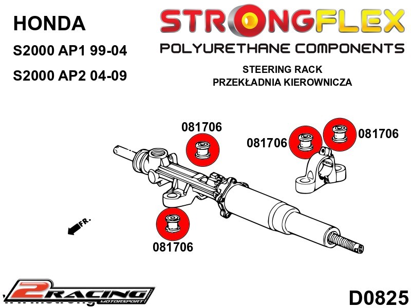 Komplet hřeben řízení silentblok 081706B