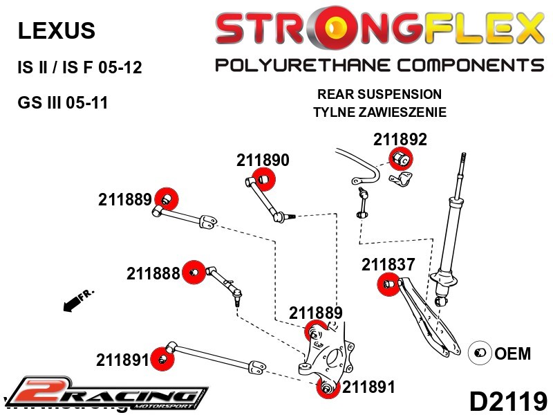 Zadní stabilizátor silentblok 211892B
