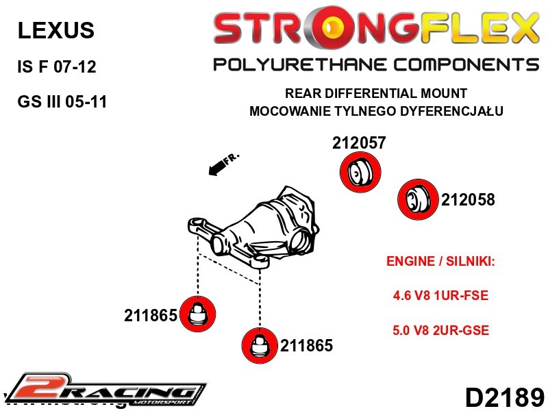 Zadní diferenciál přední silentblok 211865B