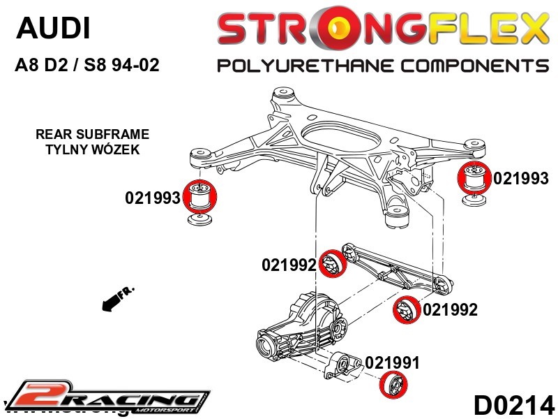 Zadní diferenciál přední silentblok 021991B