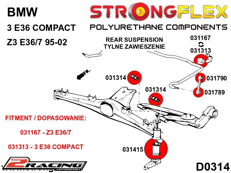 Zadní silentbloky kit 036136B