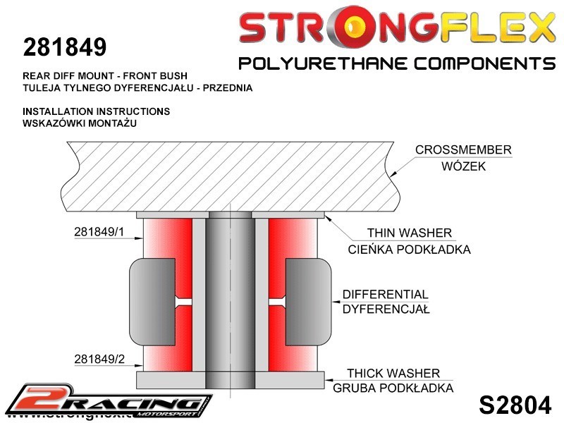 Zadní diferenciál přední silentblok Sport 281849A