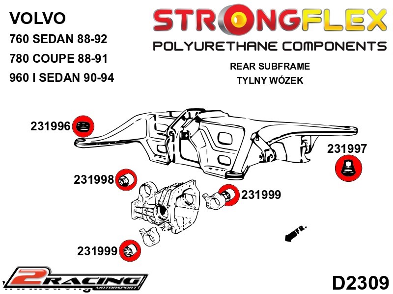 Zadní nápravnice přední silentblok Sport 231996A