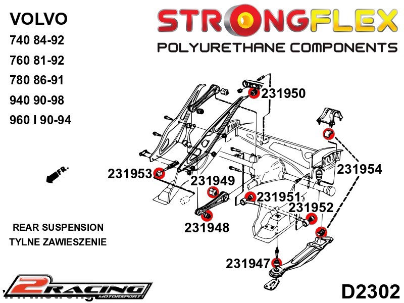 Zadní náprava silentblok 231954B