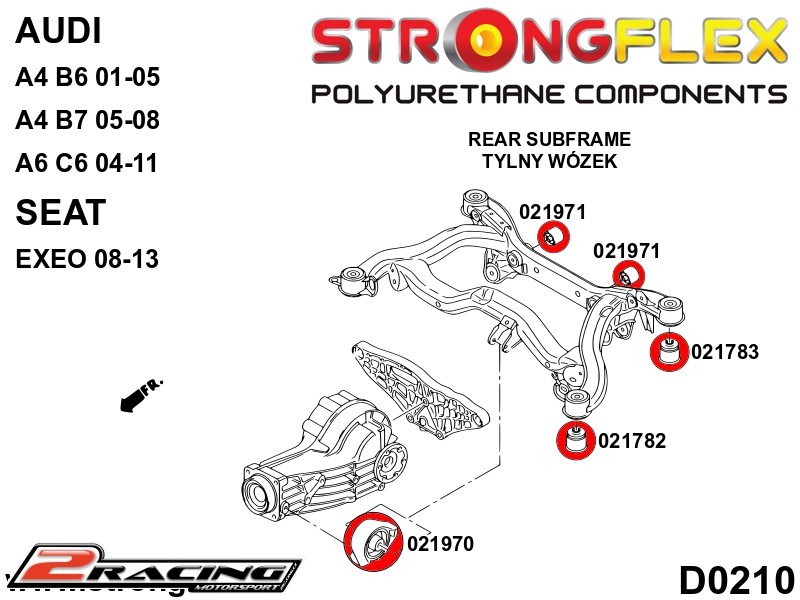 Zadní diferenciál přední silentblok Sport 021970A