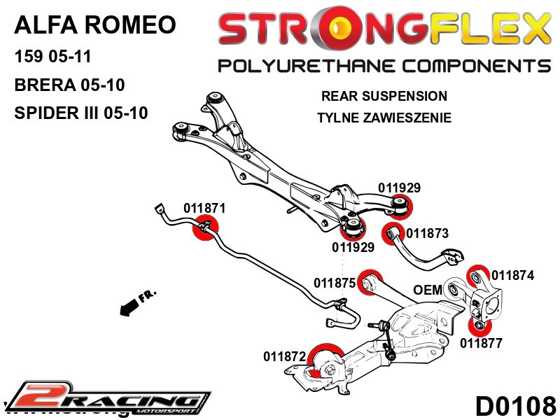 Zadní náboj horní silentblok Sport 011874A