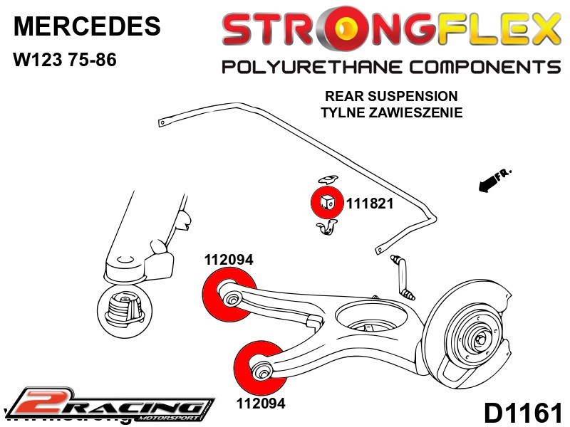 Zadní stabilizátor silentblok Sport 111821A