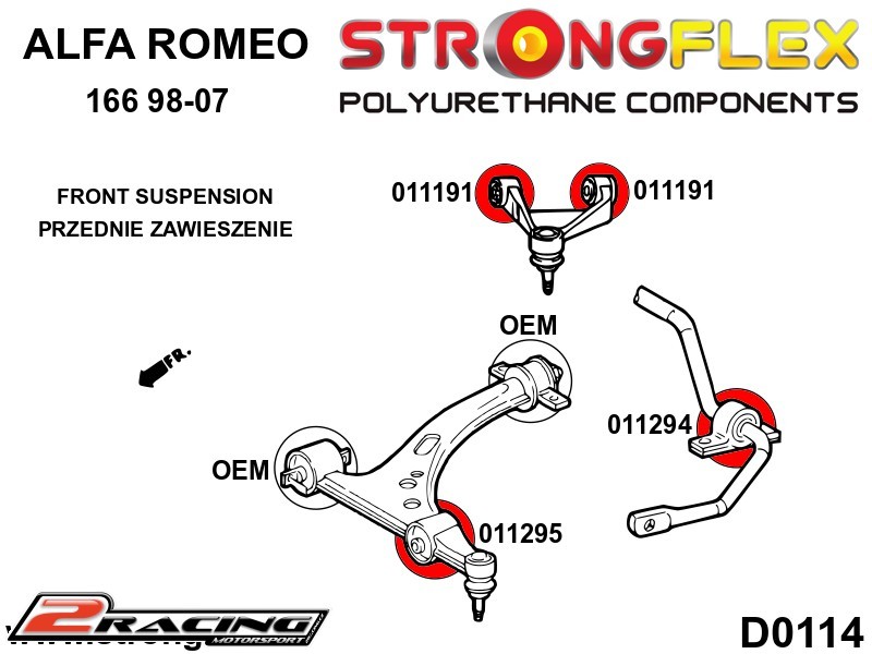 Přední rameno vnější silentblok Sport 011295A