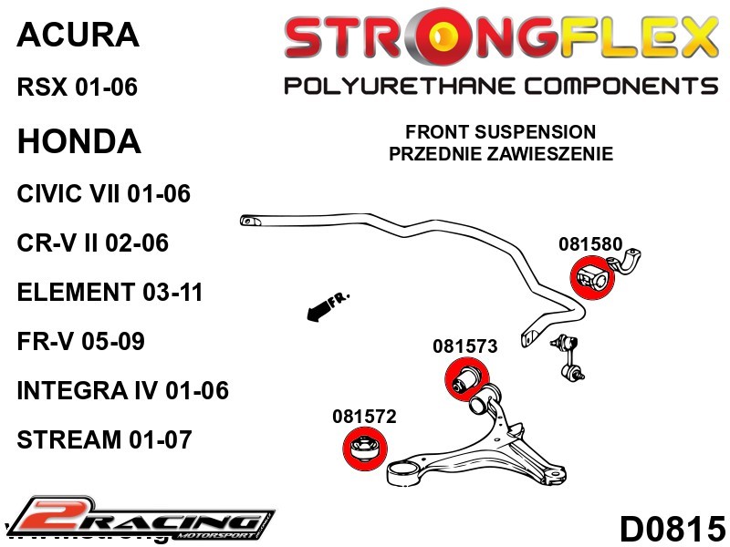 Komplet tvrdé silentbloky podvozku Sport 086195A