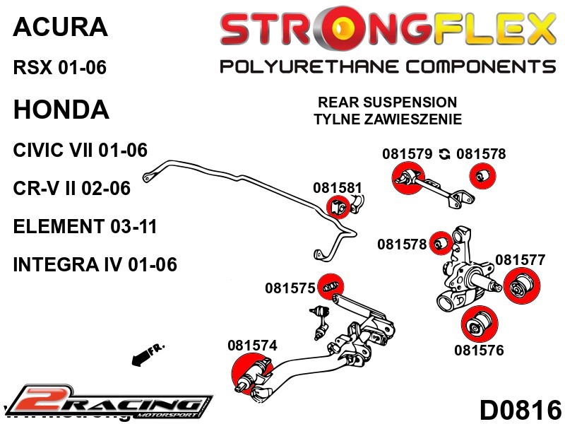 Komplet tvrdé silentbloky podvozku Sport 086195A
