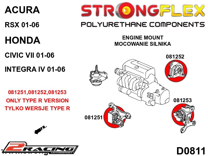 Motor přední vložka silentbloku Sport 081251A