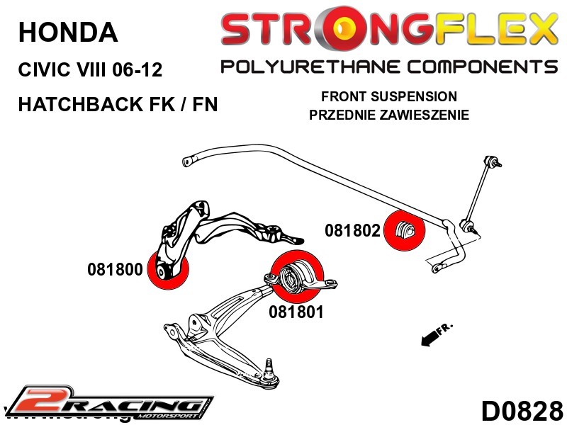 Přední stabilizátor silentblok 081802B