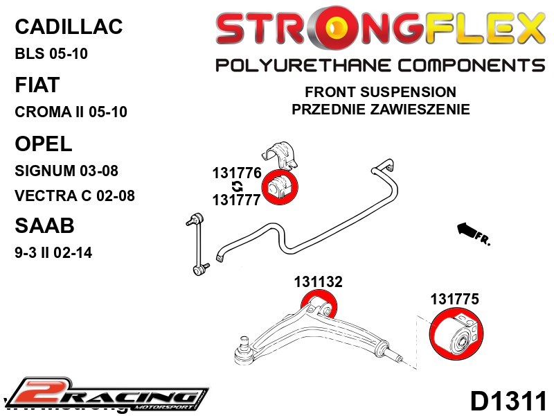 Přední stabilizátor silentblok Sport 131776A