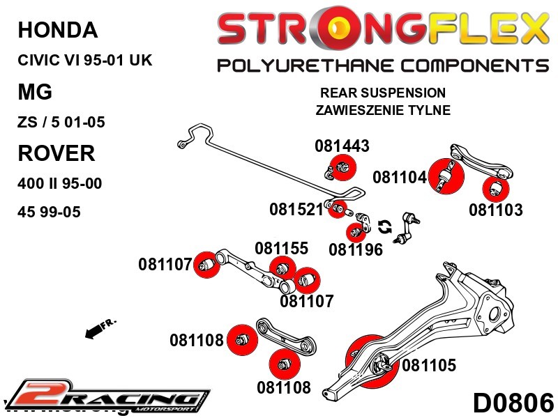 Komplet silentbloky podvozku 086250B