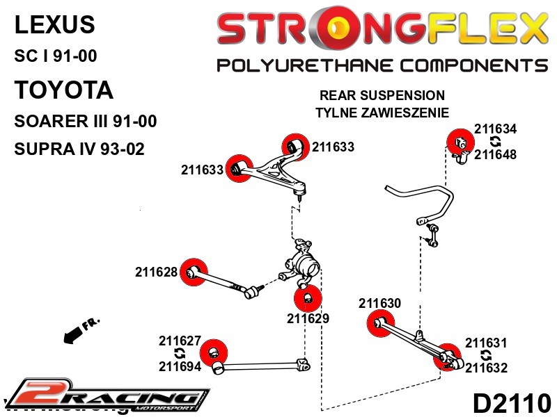 Zadní pomocné rameno přední silentblok 46mm Sport 211694A