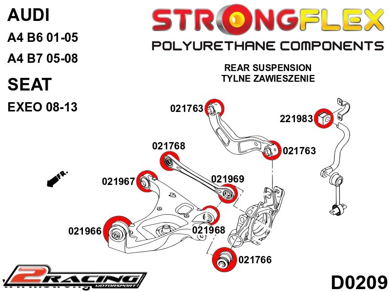 Zadní stabilizátor silentblok 221983B