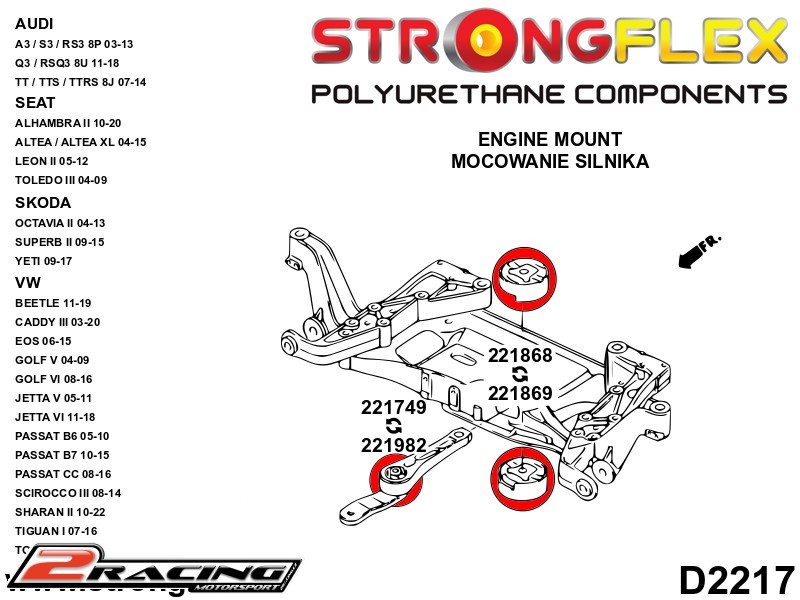 Vložka spodního silentbloku motoru Sport 221869A
