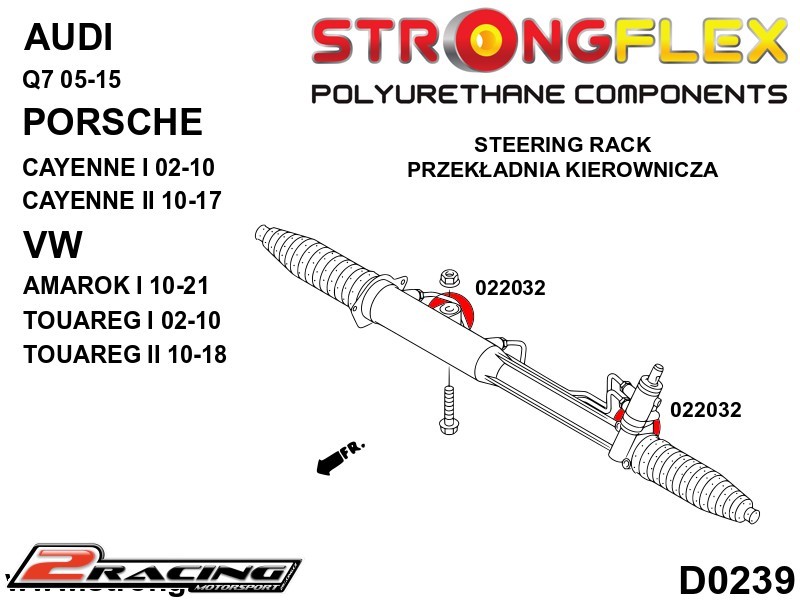 Hřeben řízení silentblok 022032B