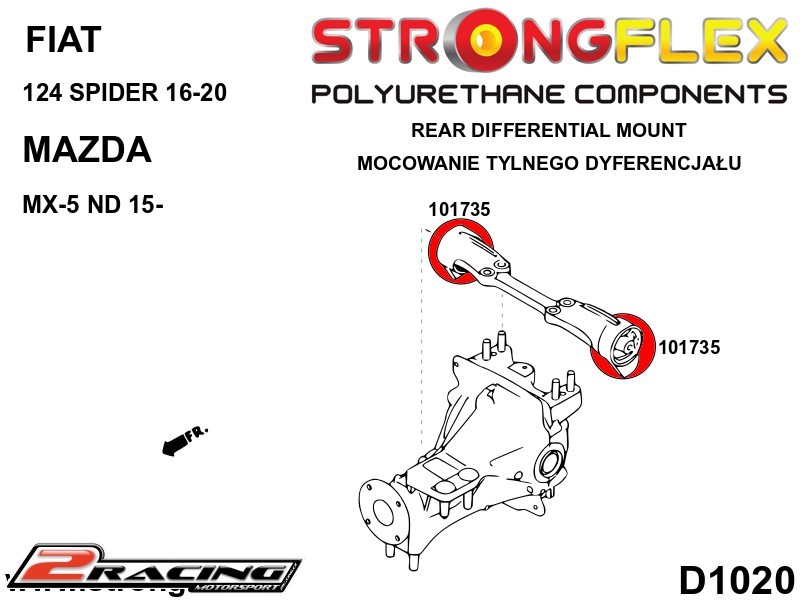 Zadní diferenciál vložka silentbloku Sport 101735A